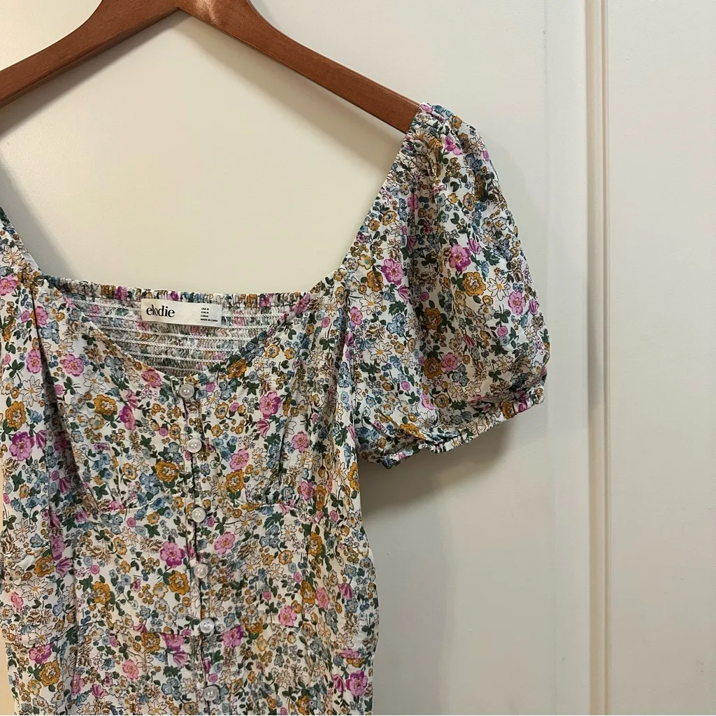 Elodie Floral off the shoulder cut out back mini dress - Image 6