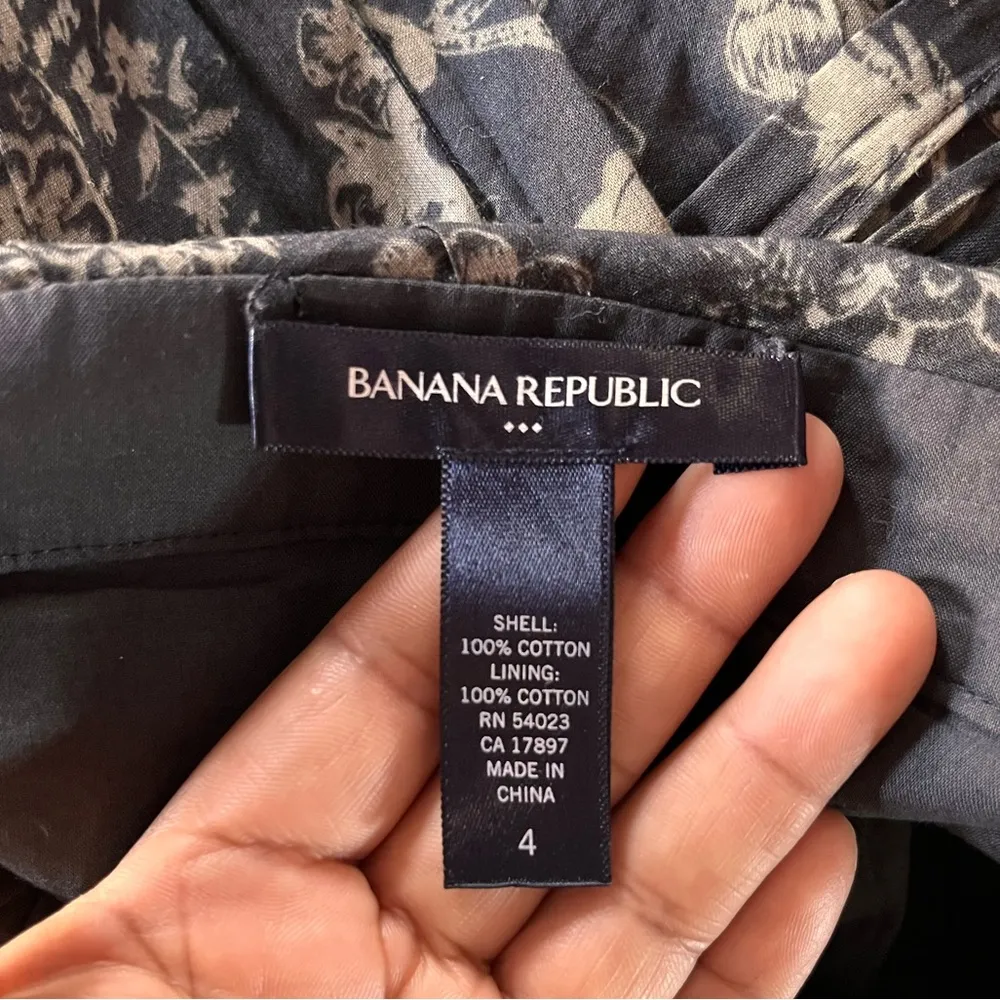 Banana Republic Floral Printed Gauze Cotton Midi Dress Size 4 - Image 9