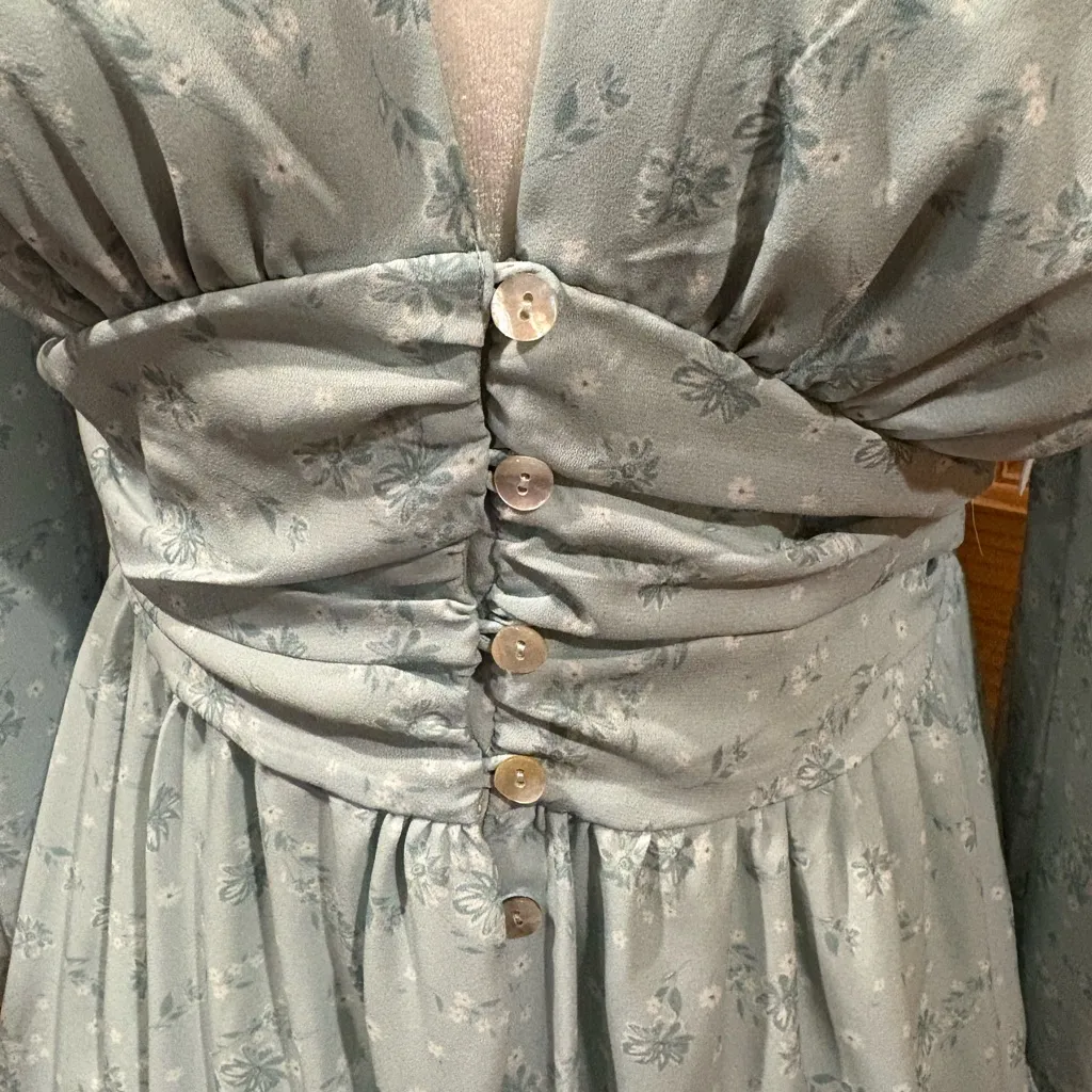 Altar'd State Lisa Floral Mini Dress sage women’s S NWT - Image 3