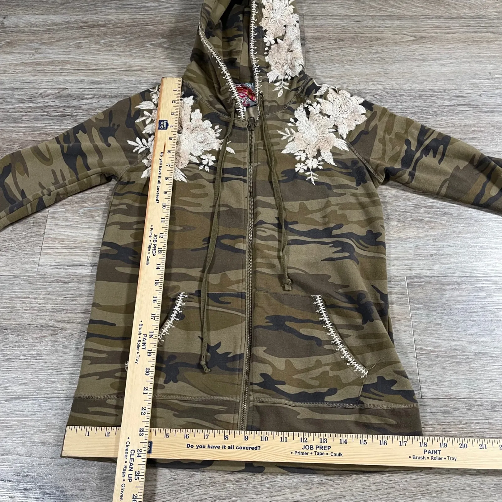 Johnny Was Women's Jacket Full Zip Camo Embroidered Cottagecore XS Brown‎ - Image 5