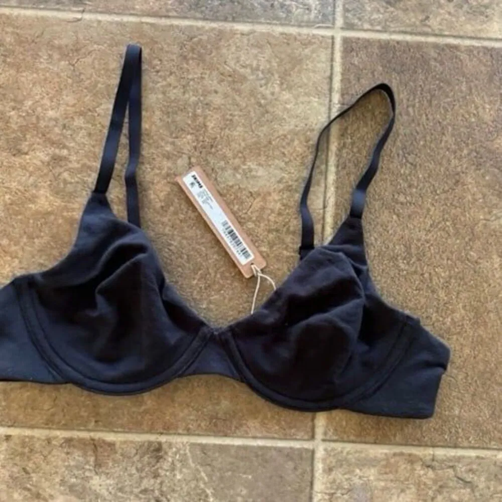 Skims Cotton Jersey T-shirt Bra Soot Size 34B - Image 4