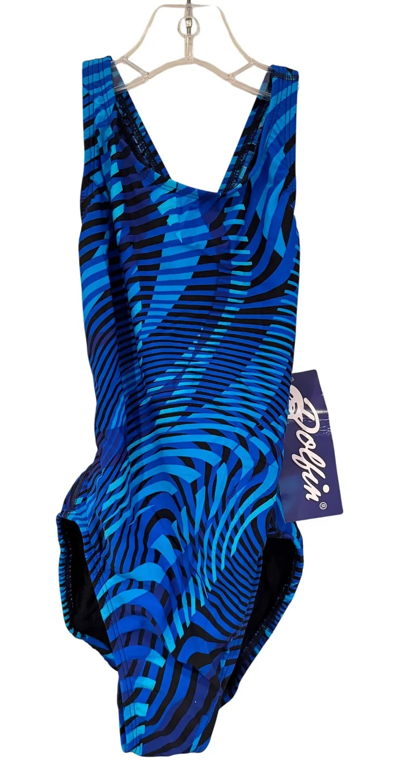Dolfin Poly Fusion Performance Back Competition Swimsuit Juniors 30 XS Blue NWT - Image 1