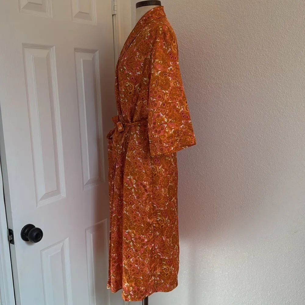 Vintage 1960s retro robe OOAK rare Orange Size M - Image 9