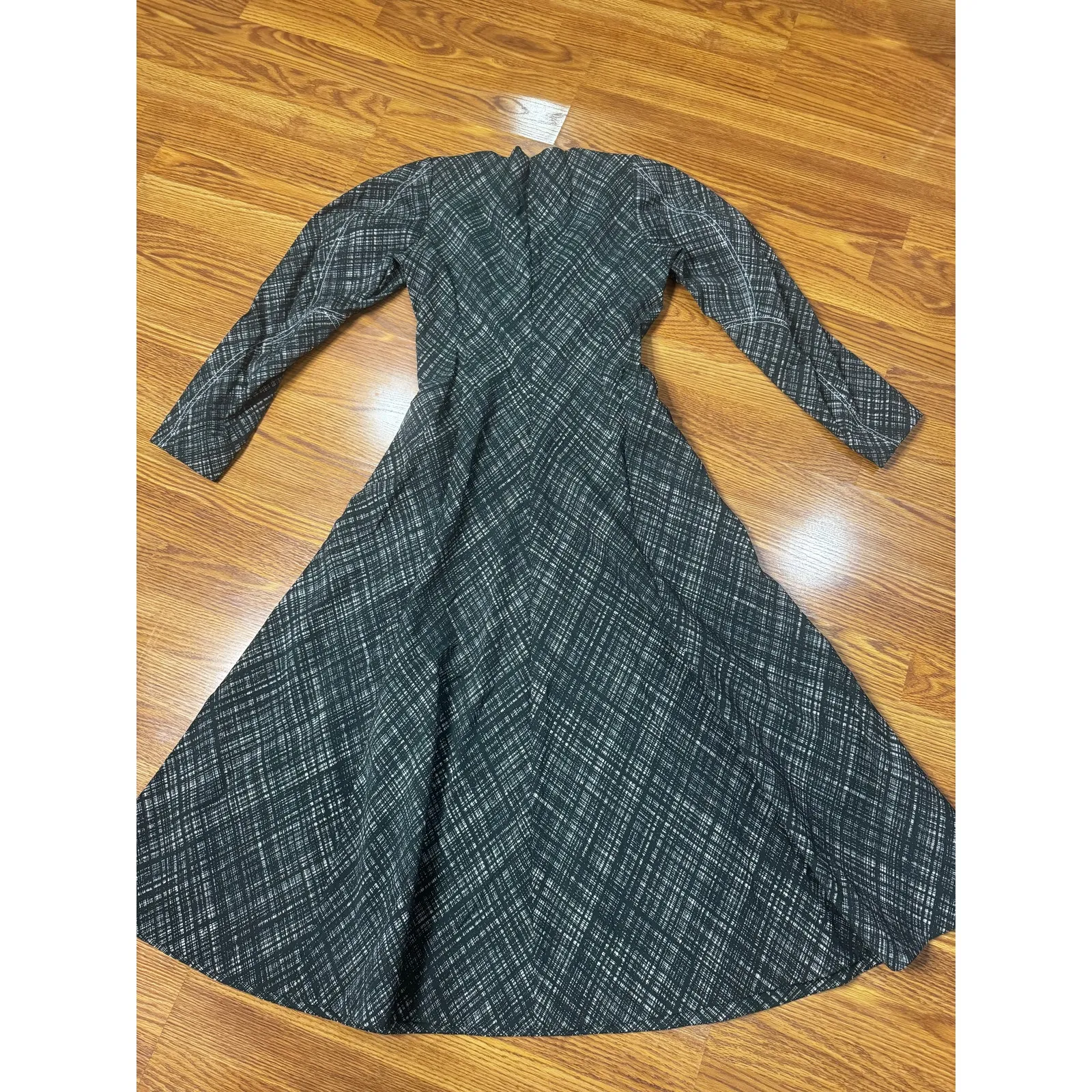 Rosie Assoulin Checked Cotton Midi Dress Dark Green Plaid A - Image 9