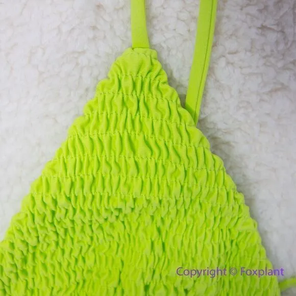 NEW Aila Blue Free People Soraya Bikini‎ Top, lime green, size S - Image 6