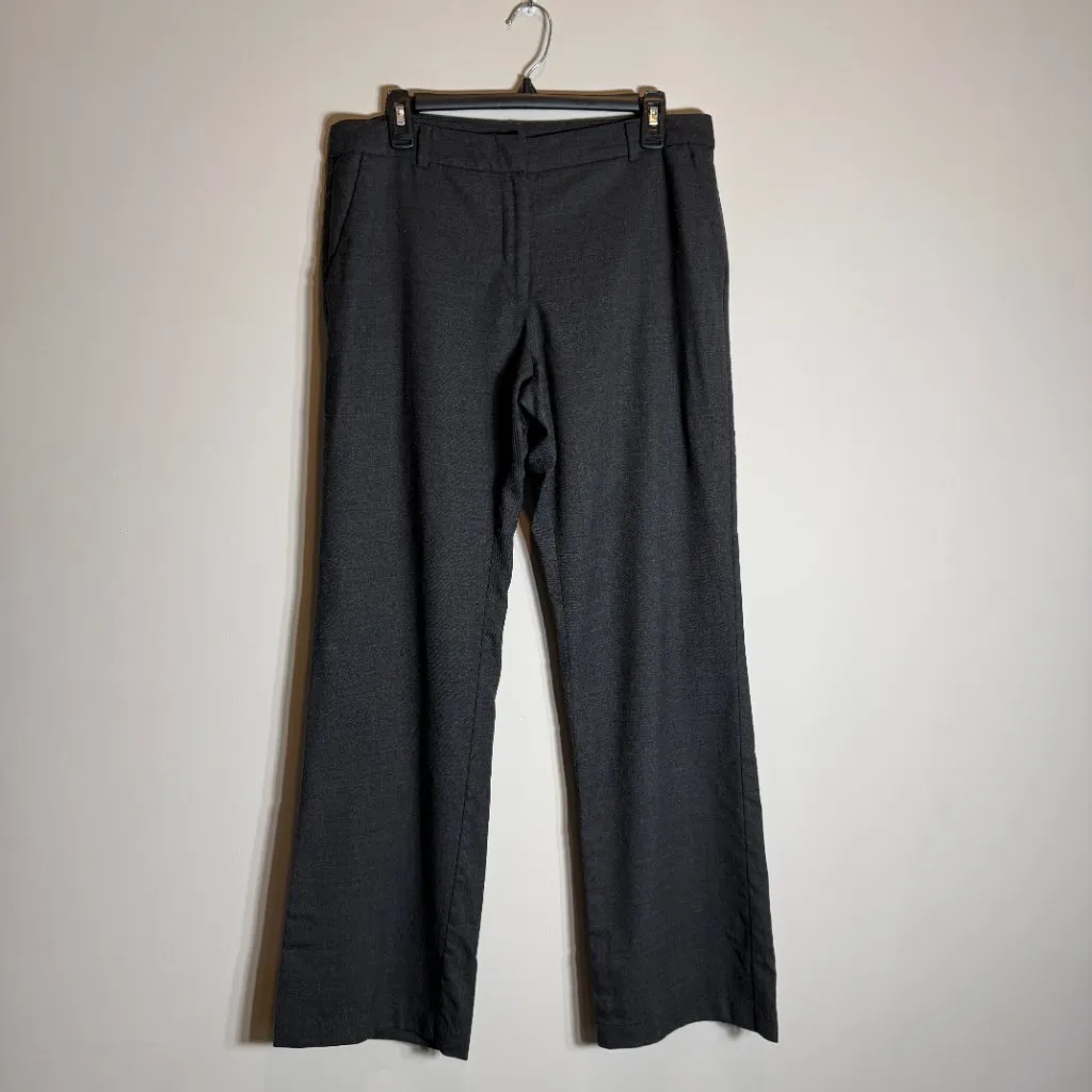 Eileen Fisher Wool Wide Leg Trouser Dress Pants Women's 8 Gray Stretch Career - Image 3