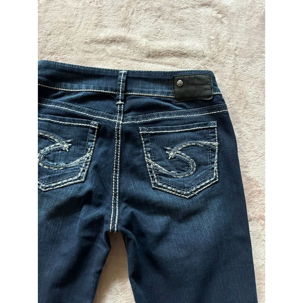 Silver Womens Denim‎ Suki Bermuda Jean Shorts Dark Wash Mid Rise Size 27 - Image 8