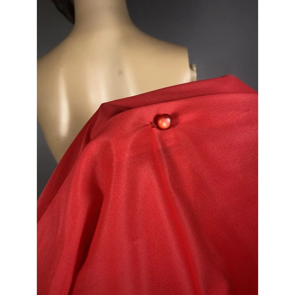 Vintage New Kelly Reed Size Small Red Housecoat Nightgown Nylon Buttons Granny - Image 11