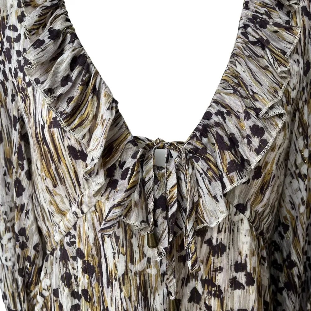 By Together Leopard Print Ruffle Trim Mini Dress, Sz S - Image 12