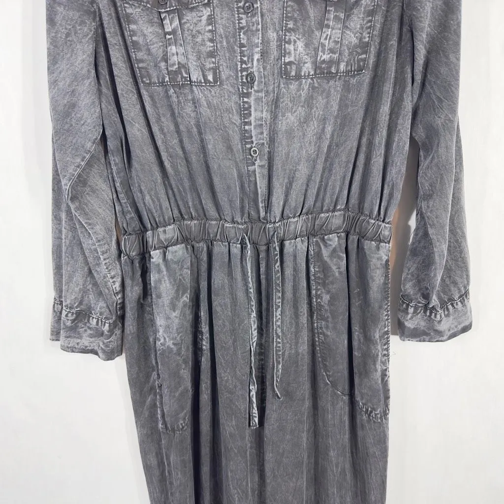 Hayden Los Angeles Large Jumpsuit Mineral Washed Jumper Charcoal Pockets 1505‎ - Image 9