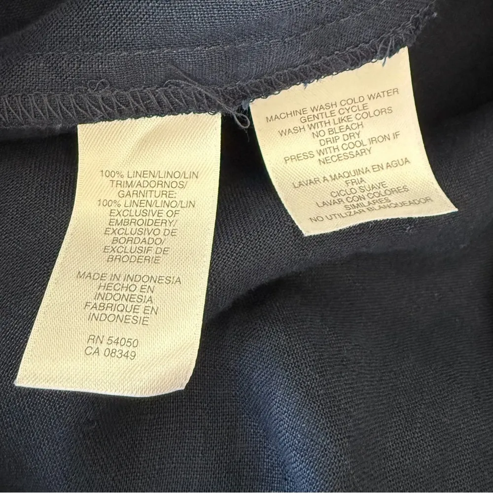 Coastal Grandma Style Nautical Tunic Linen Top Jones New York Size M Blue White - Image 12