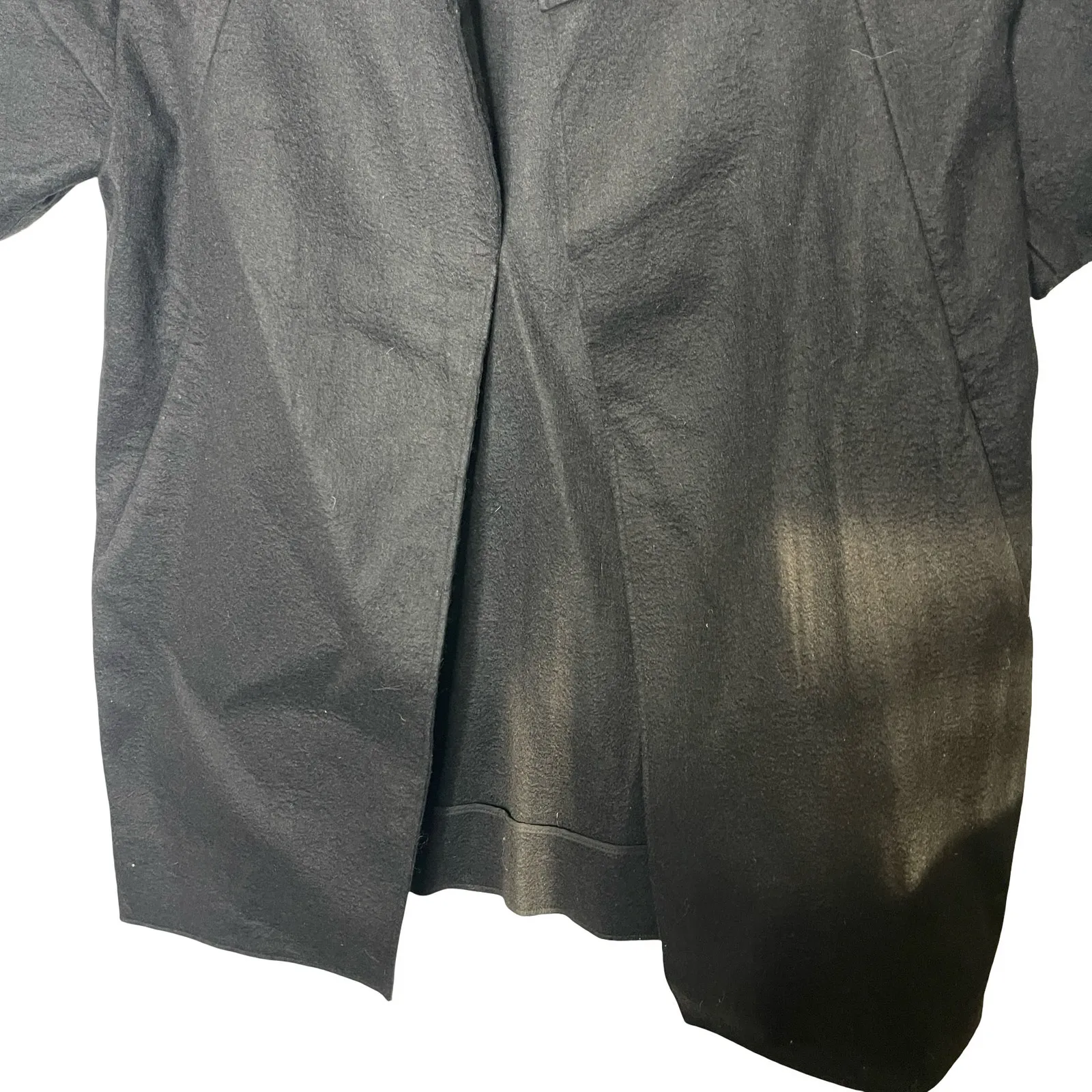 Marni Black oversized felt wool blend open collarless jacket coat Sz 38 US 2 - Image 3