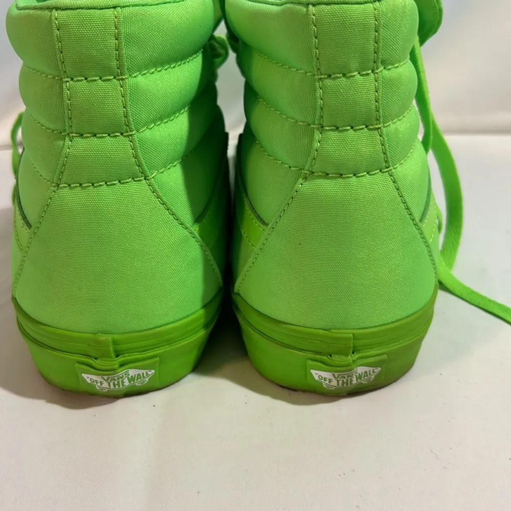 Vans Classic HI Top Tripe Neon Green Skate Shoe (UNISEX) Men’s 8 Women’s 10-VGUC - Image 7