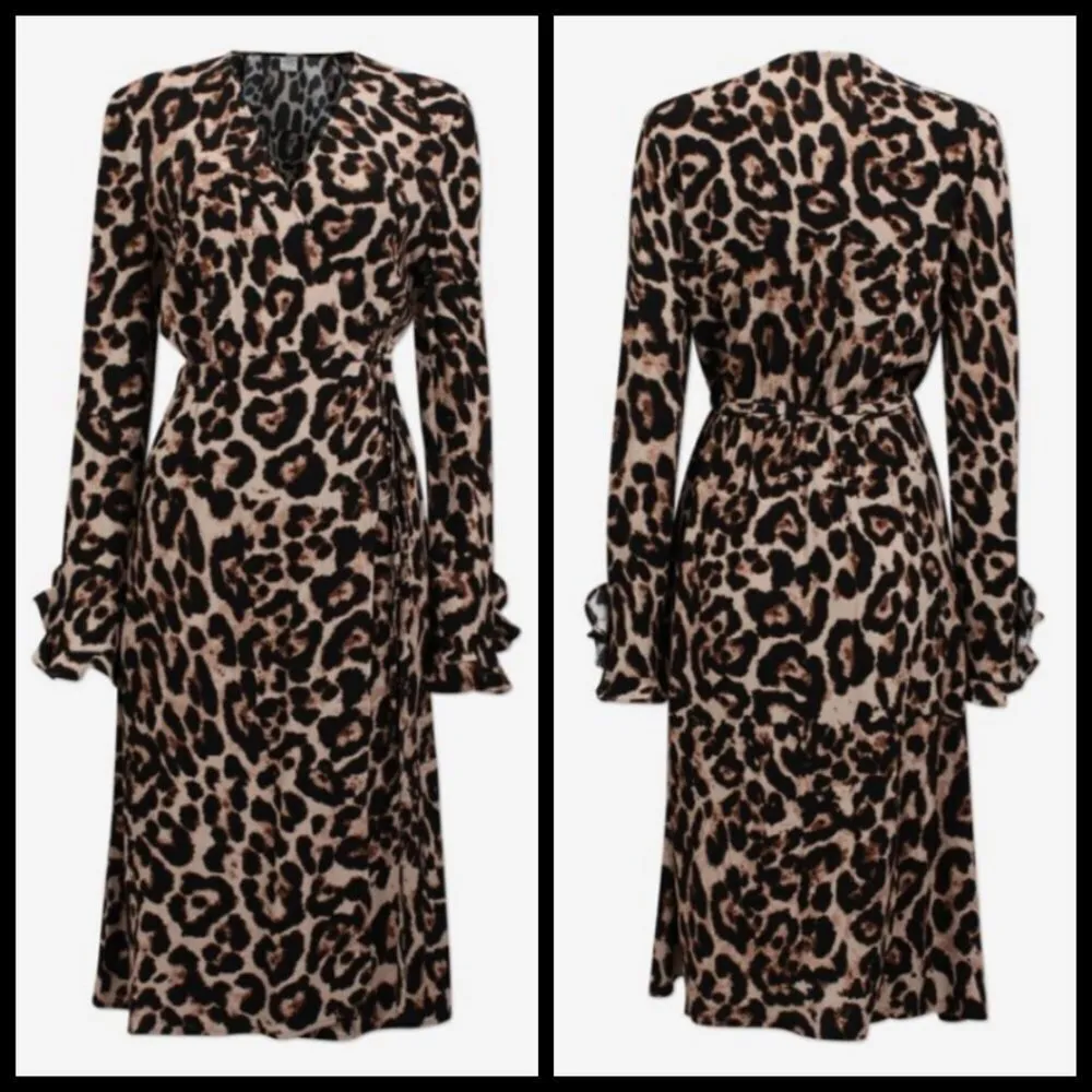 💕BAUM UND PFERDGARTEN Adelota Wild Leopard Wrap Dress 36 EU NWT Black Size undefined - Image 7