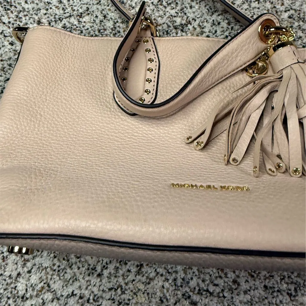 Michael Kors Brooklyn Small Satchel Soft Pink Pebbled Leather Bag - Image 12