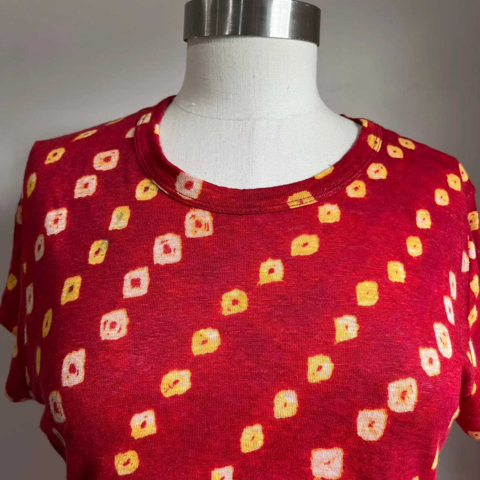 Polo Denim & Supply Linen Red T Shirt Faux Wrap Dress Size M - Image 6