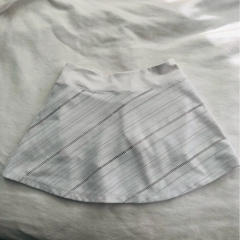 White  Knit Tennis Skirt High Waist Soft Band - Image 6