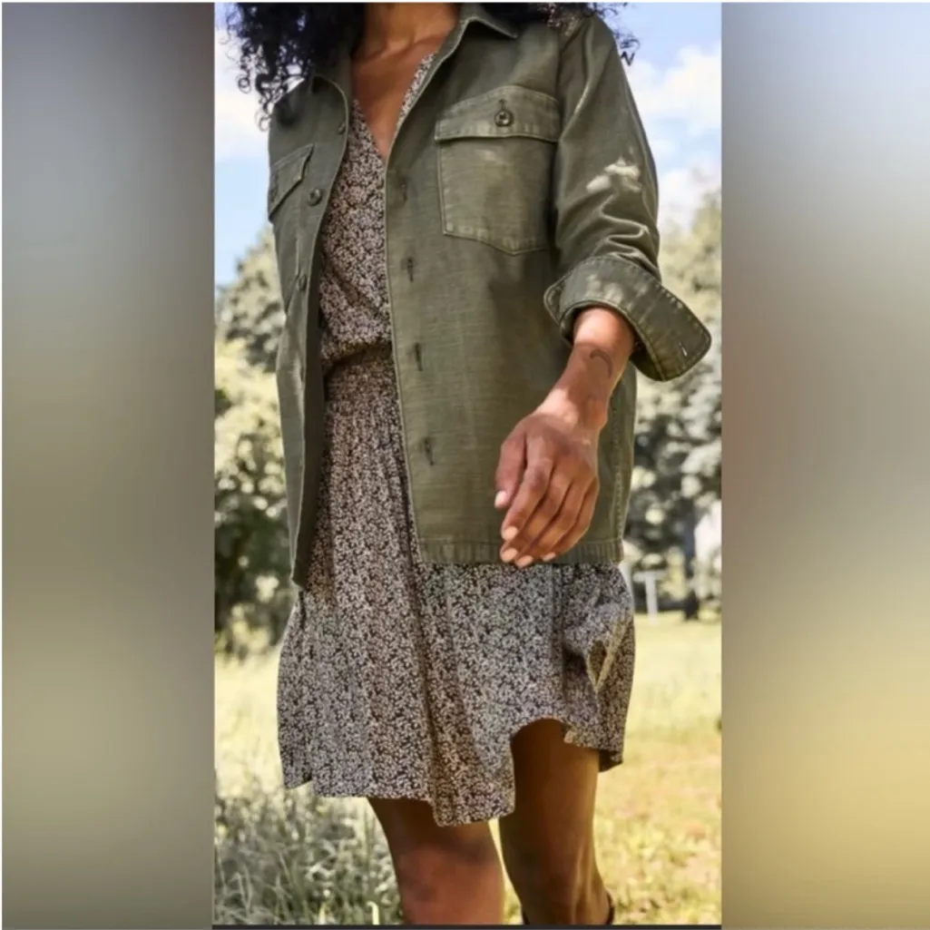 Faherty Montara Leaf Long Sleeve Dress S - Image 2