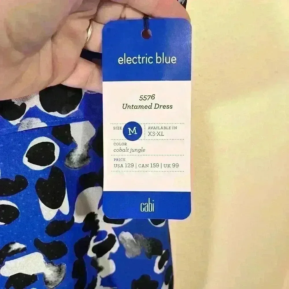 CAbi Woman’s Size M Untamed Dress Electric Blue Sleeveless Handkerchief Hem NWT - Image 5