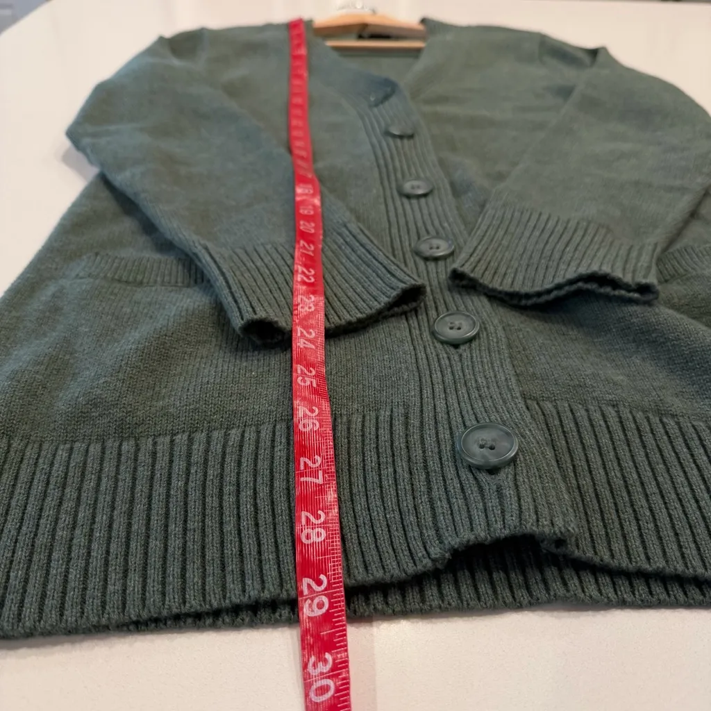 Pendleton Forest Green Cotton Boyfriend Button Cardigan Sweater Size Small - Image 6