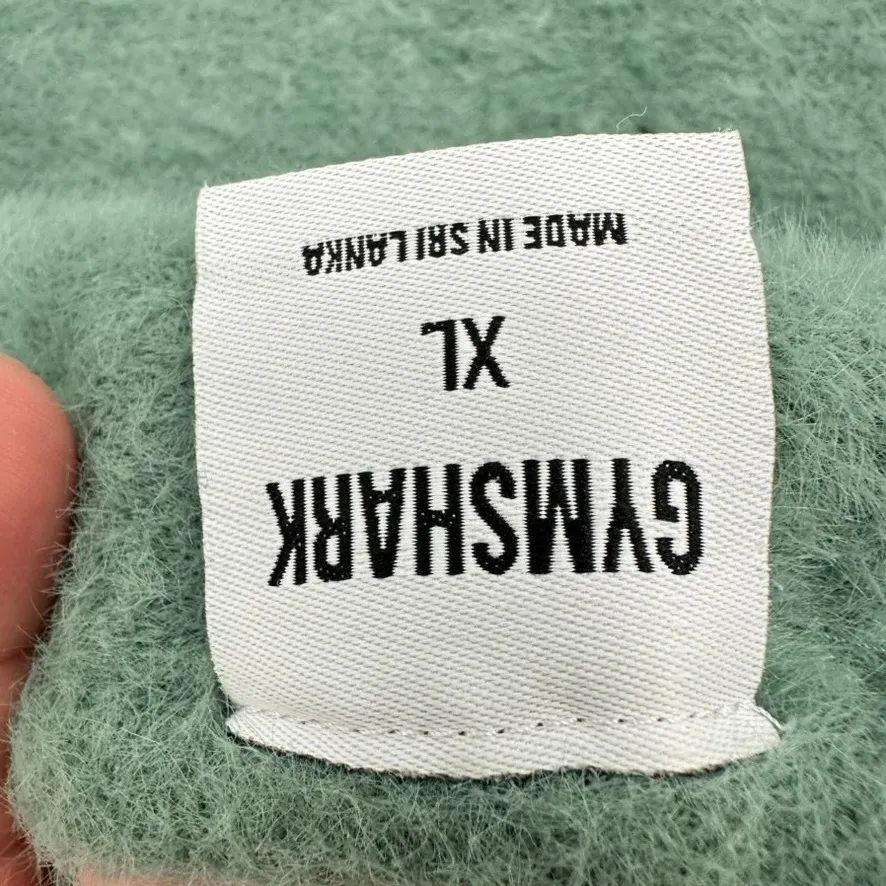 Gymshark Whitney Simmons Fuzzy Knit Halter Top Sage Green Cropped XL - Image 6