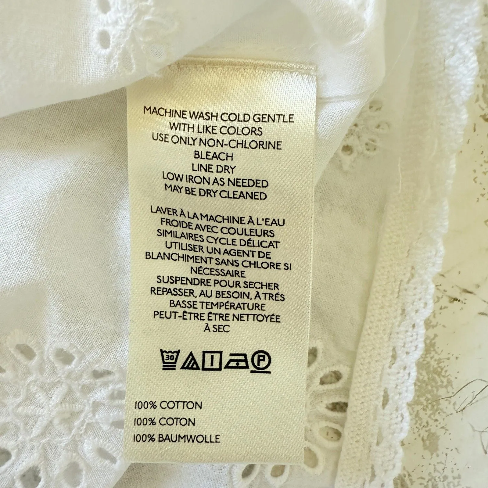 Pilcro Long Sleeve Eyelet Swing Blouse Cotton Whimsical Romantic Boho Top Sz M - Image 7