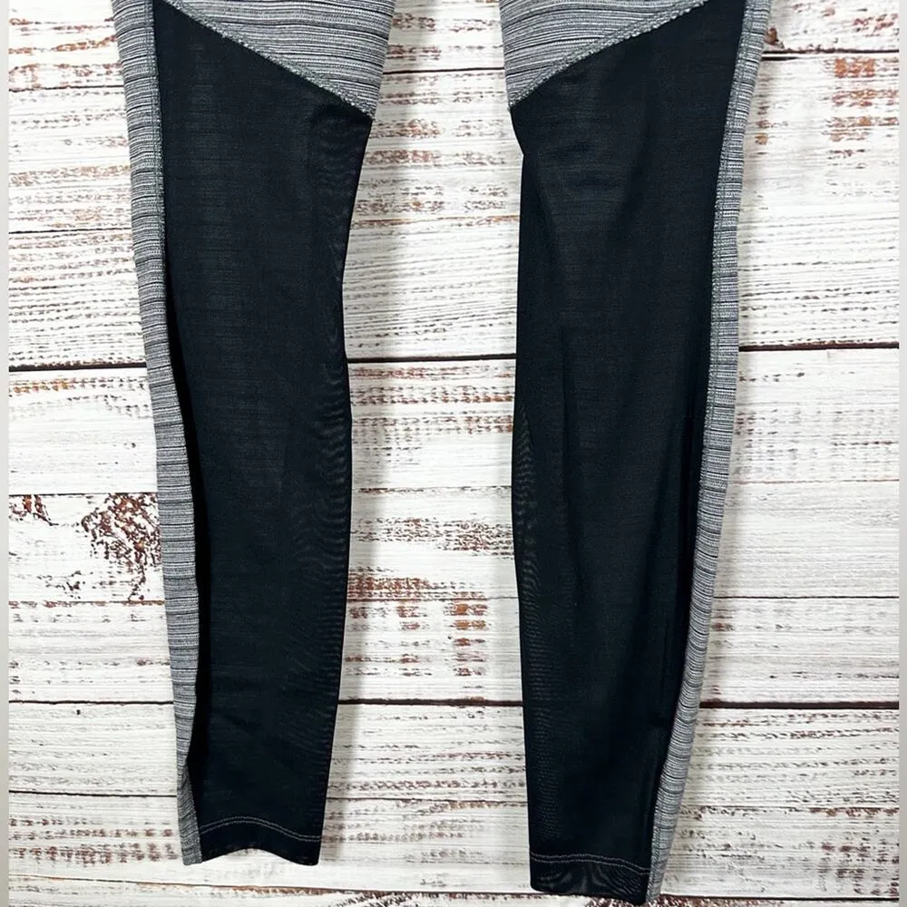 Nike Dri Fit Legendary Space Dye Stripe Legging Black Gray, EUC, Size Medium - Image 8
