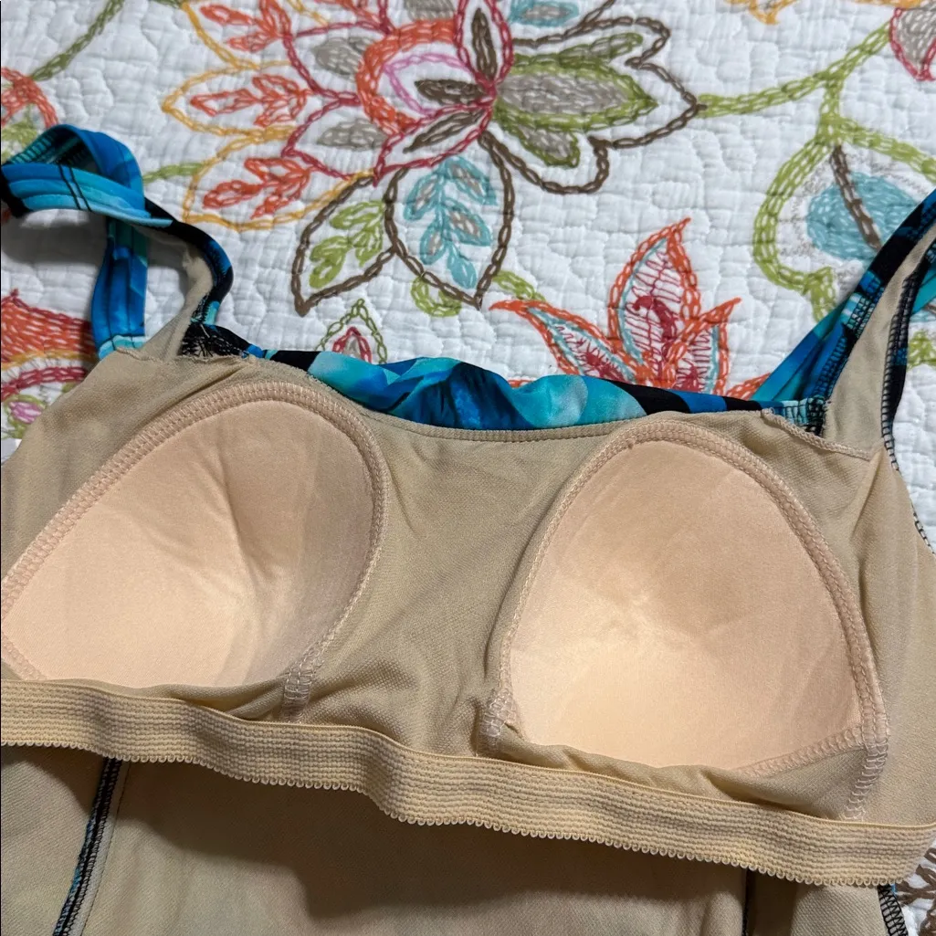 Caribbean Joe Island Supply Co. women’s size 16 floral swim top tankini padded - Image 7