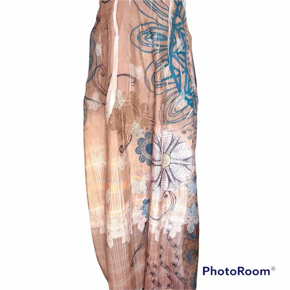 Lapis Womens One size Tube Dress Strapless Floral Smocked Maxi Spring Long Boho Multiple - Image 3