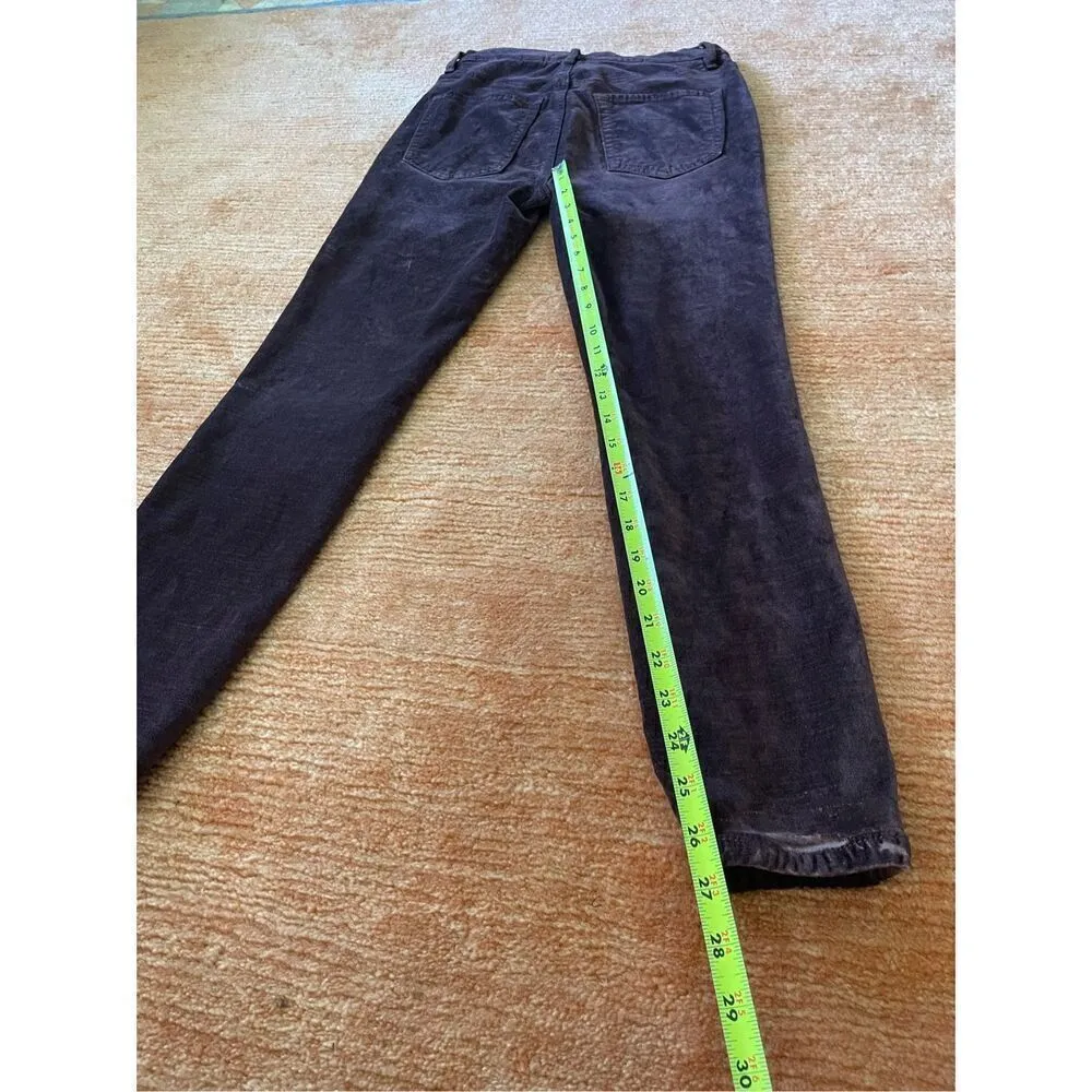 Free People Mulberry Cyndi High Rise Stretch Velvet Pants W28 - Image 9