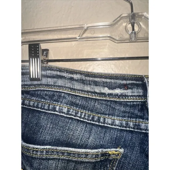 Vigoss Jeans Women's size 3 Dark Wash Denim Yellow Stitch‎ Detail - Image 6