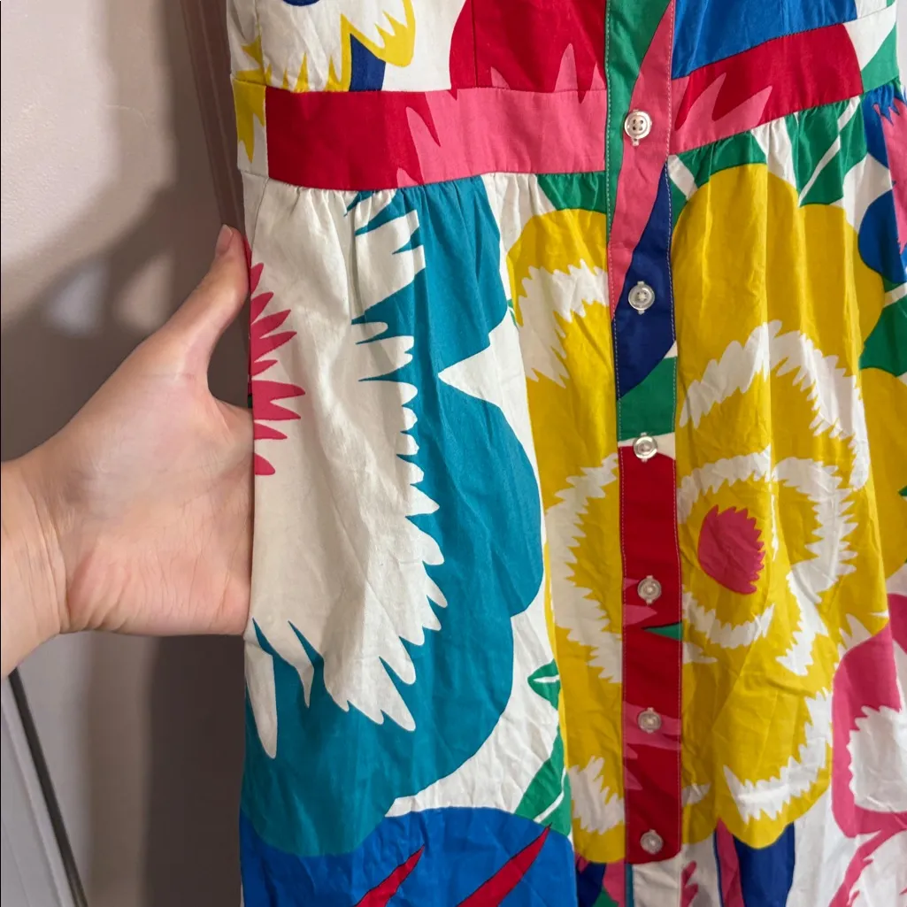 Boden Juniper Midi Dress tropical floral print cotton Red Size 6 - Image 6