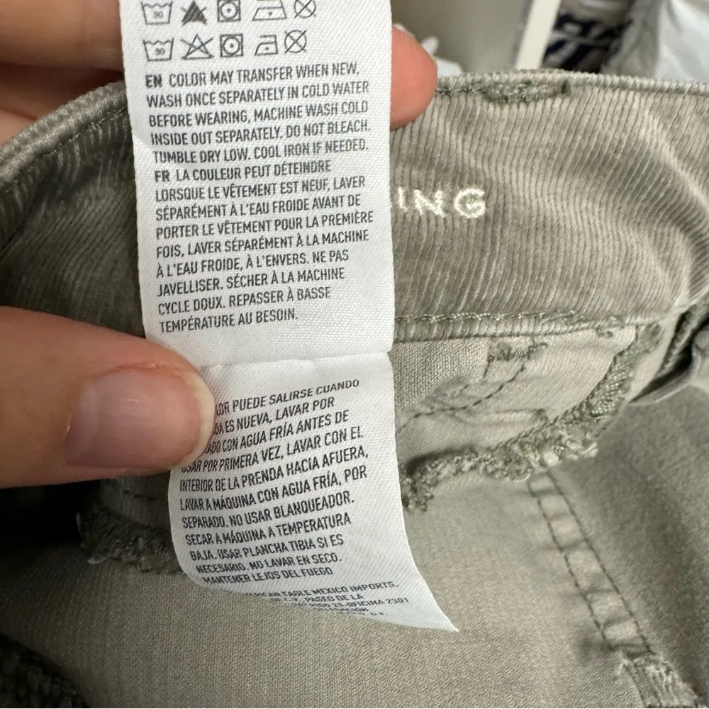 American Eagle Grey Corduroy Jegging Skinny Pants Womens 10 Short Fall Stretch - Image 13