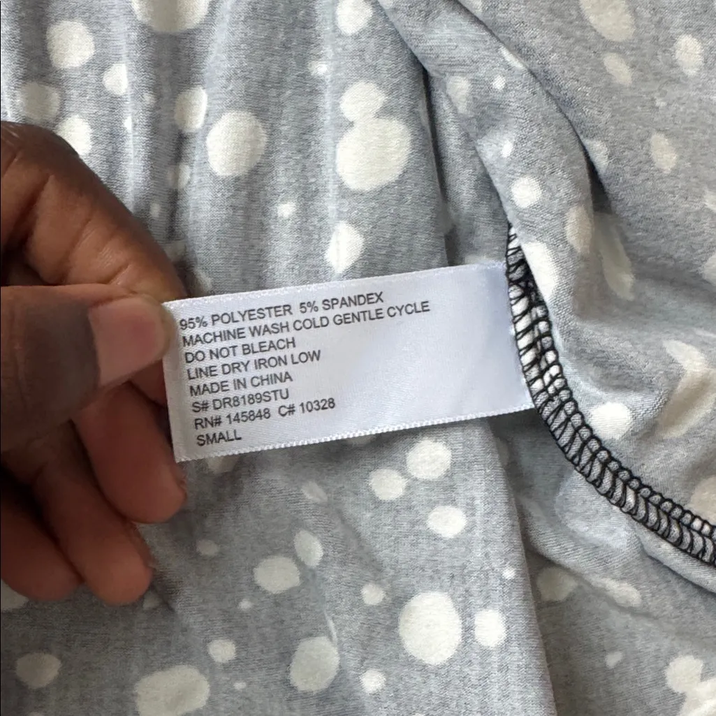 French Grey Black/White Melcy Brushed Knit Dress SIZE S - Image 4