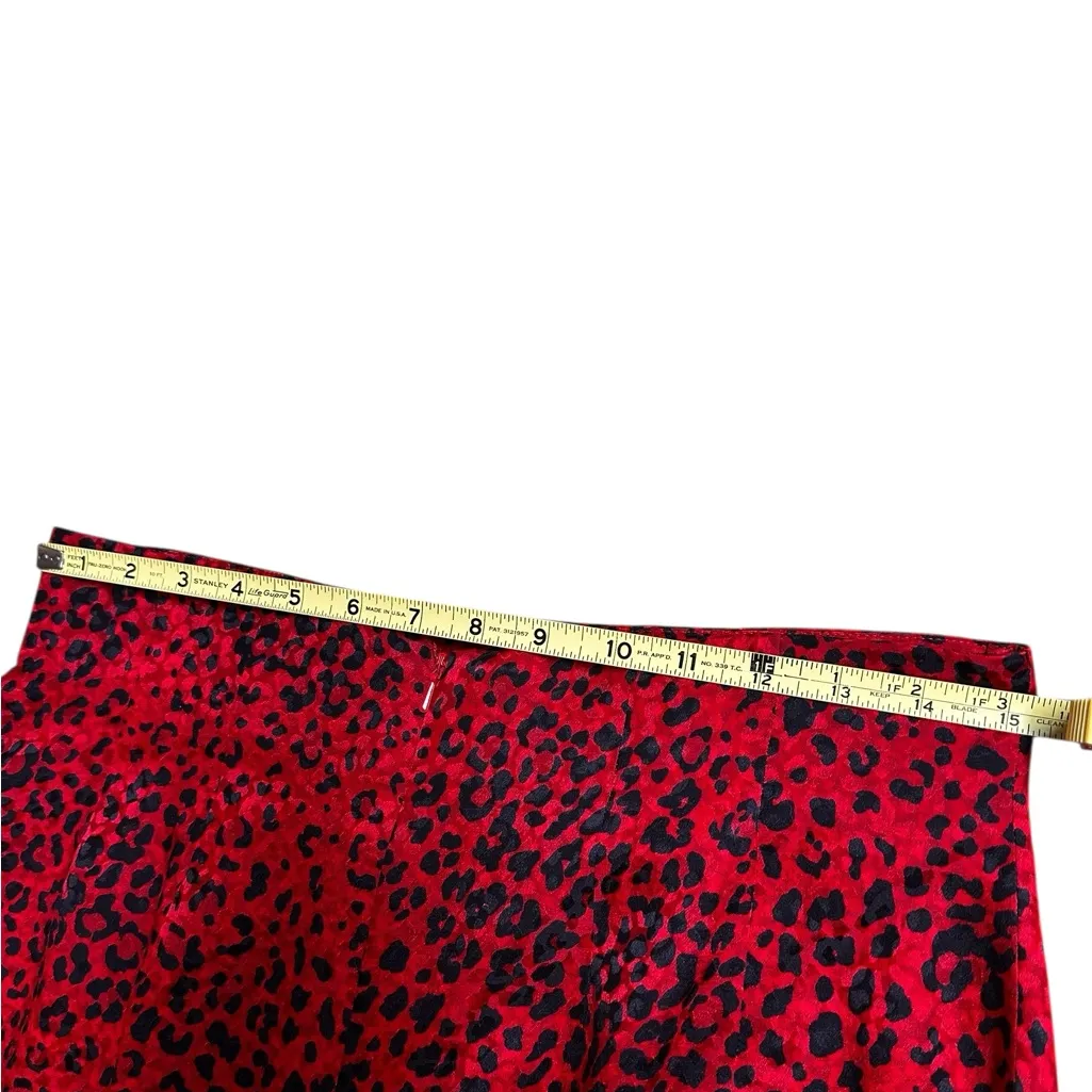 Carlisle Vintage SILK Pencil Midi Skirt Black & Red Leopard Animal Print Size 10 - Image 7