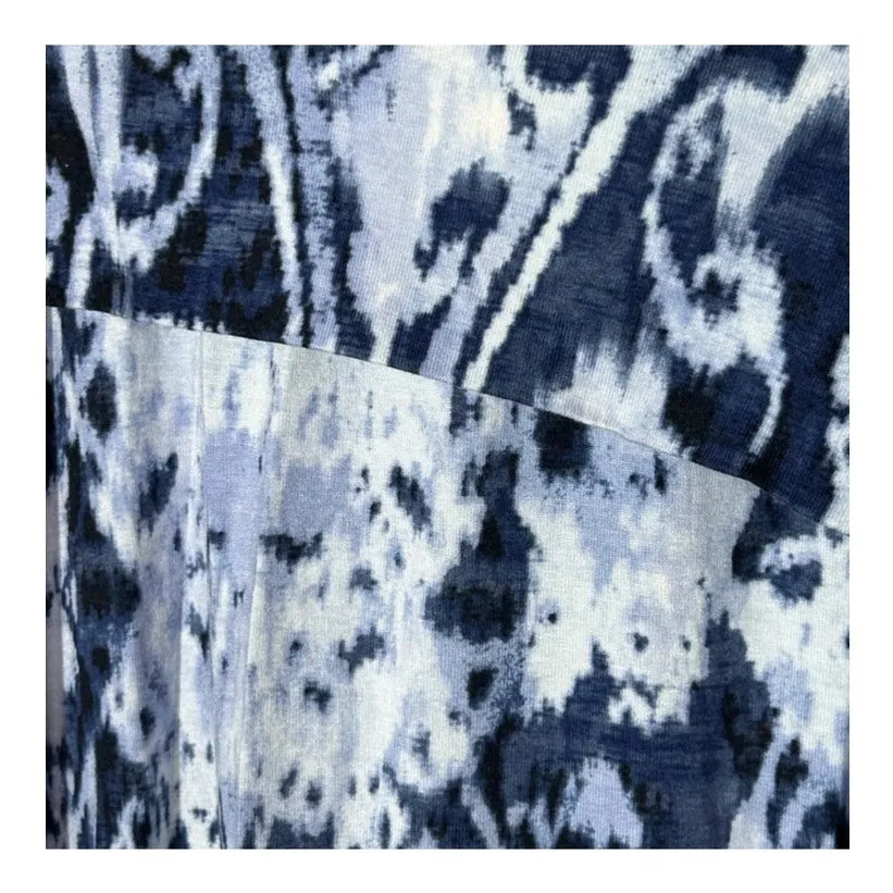 Cynthia Rowley Blue White Tie-Dye Fold Over Maxi Skirt XS NWT - Image 11