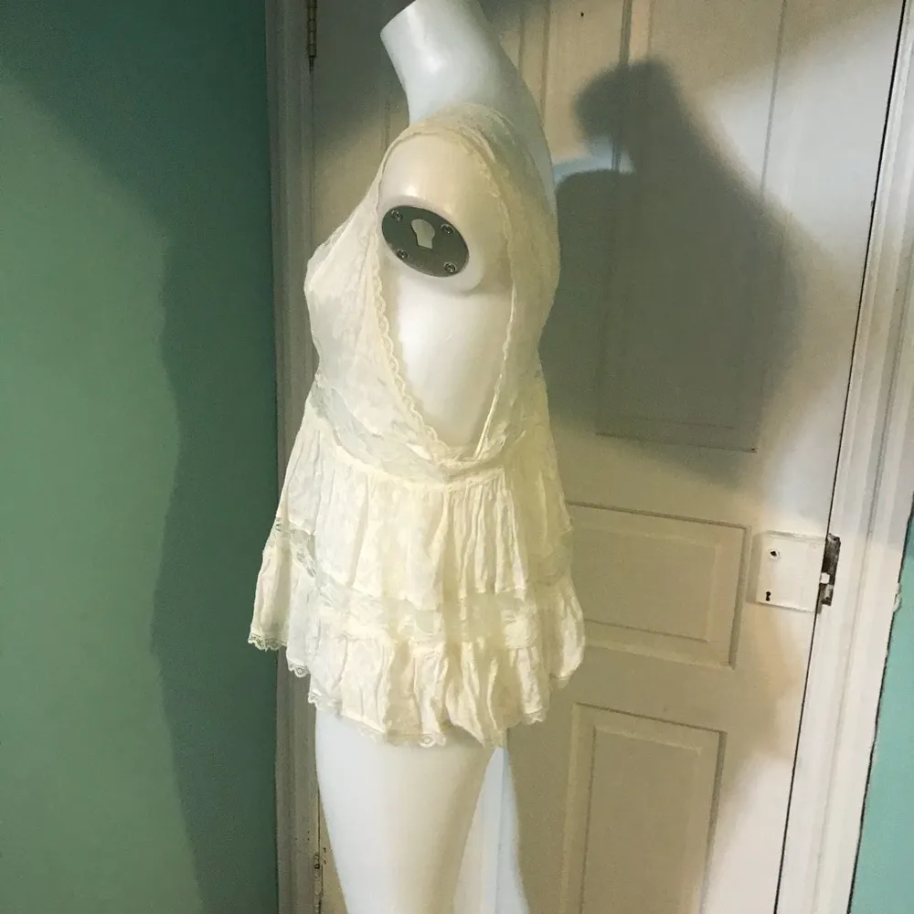 Free People Creme Lace Top szS - Image 3