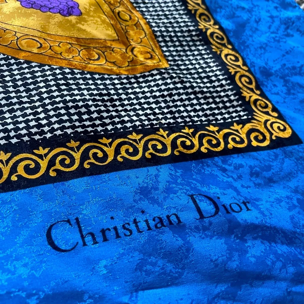 Christian Dior Vintage Silk Gemstone Scarf - Image 4