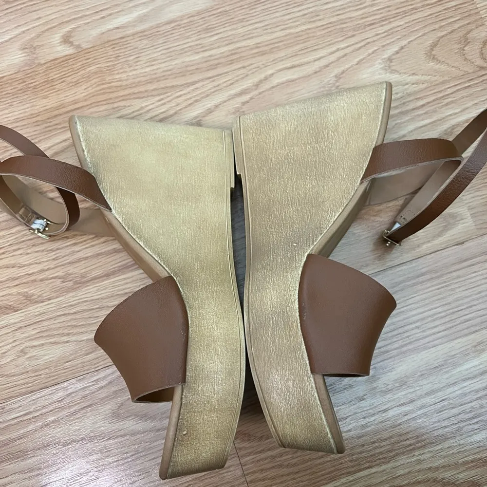 Steve Madden Welsh Cognac Lea Wedge Heels 9.5 - Image 5