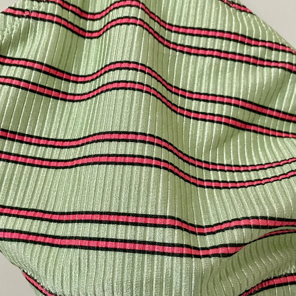Aerie Striped Green and Red Bikini Top - Image 2