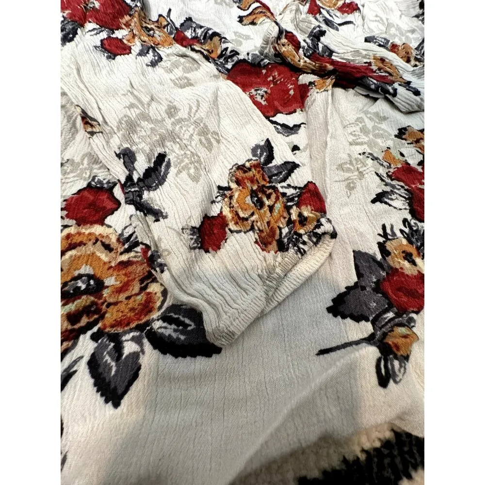 Le Lis Floral Cutout blouse, elastic cuff‎ small - Image 4