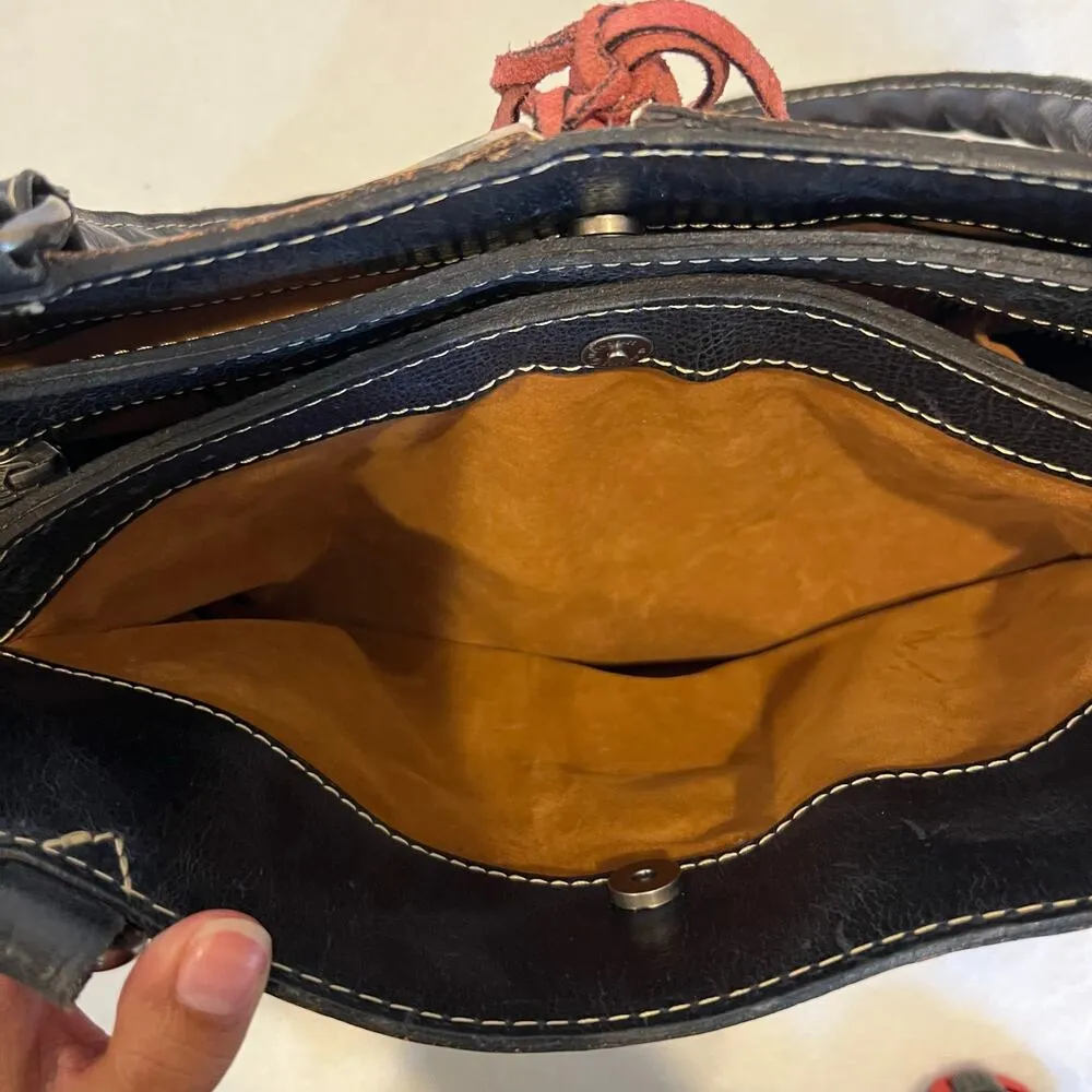 PATRICIA NASH Secret Garden Floral Print Leather Lace Up Satchel Shoulder Bag - Image 8