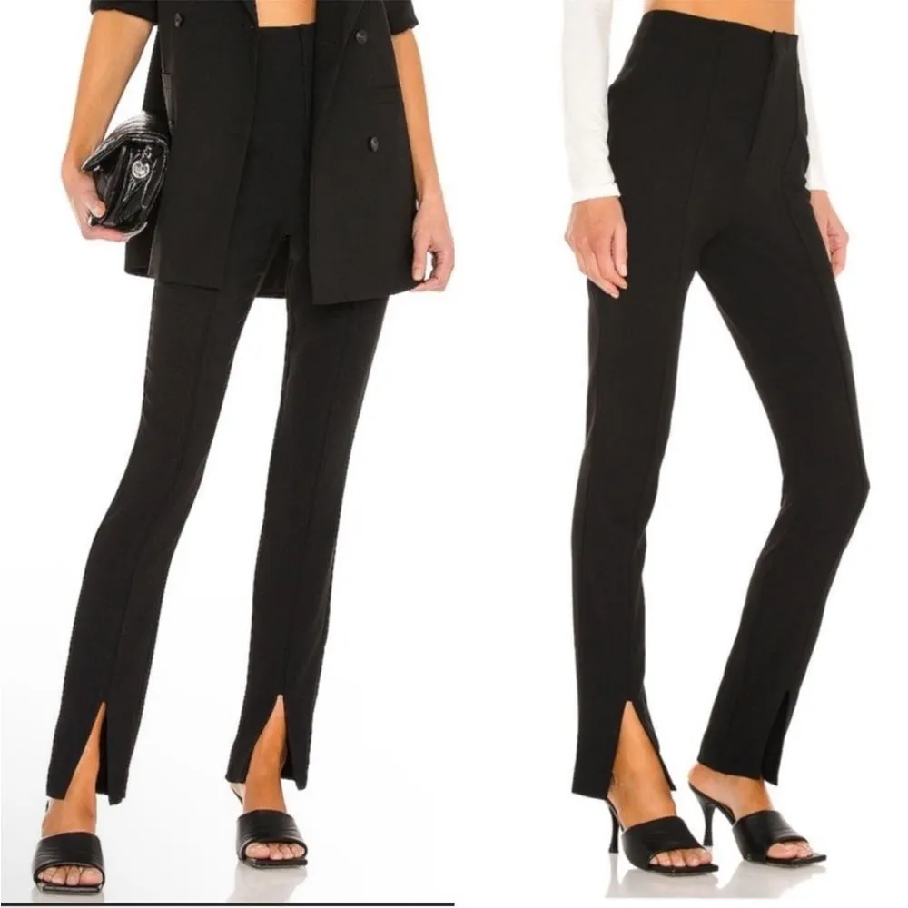 REVOLVE L’ACADEMIE High Waisted Black Front Slit Hanriette Trousers Pants Sz S - Image 14