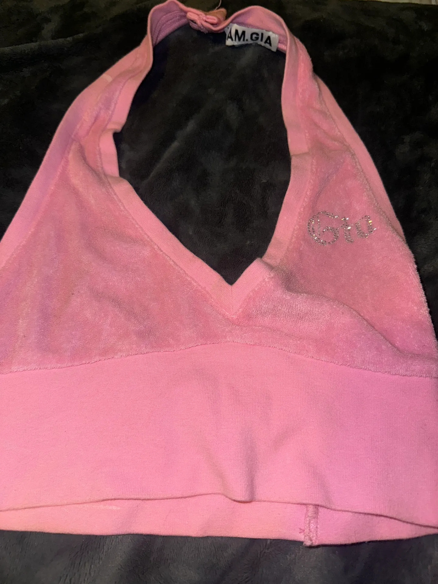 Iamgia Pink Halter Crop Top - Image 3