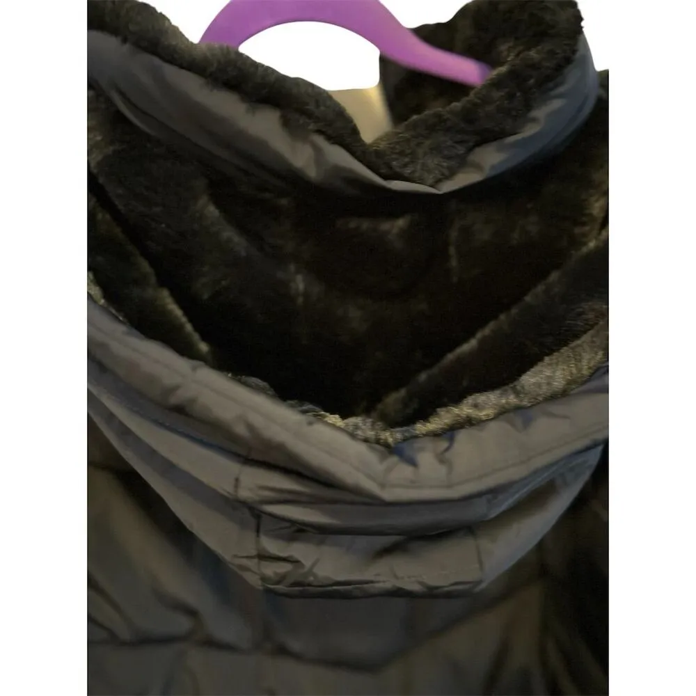 Andrew Marc  Women's XL Black Hooded Puffer Jacket MidLength Winter Casual Formal - Image 4