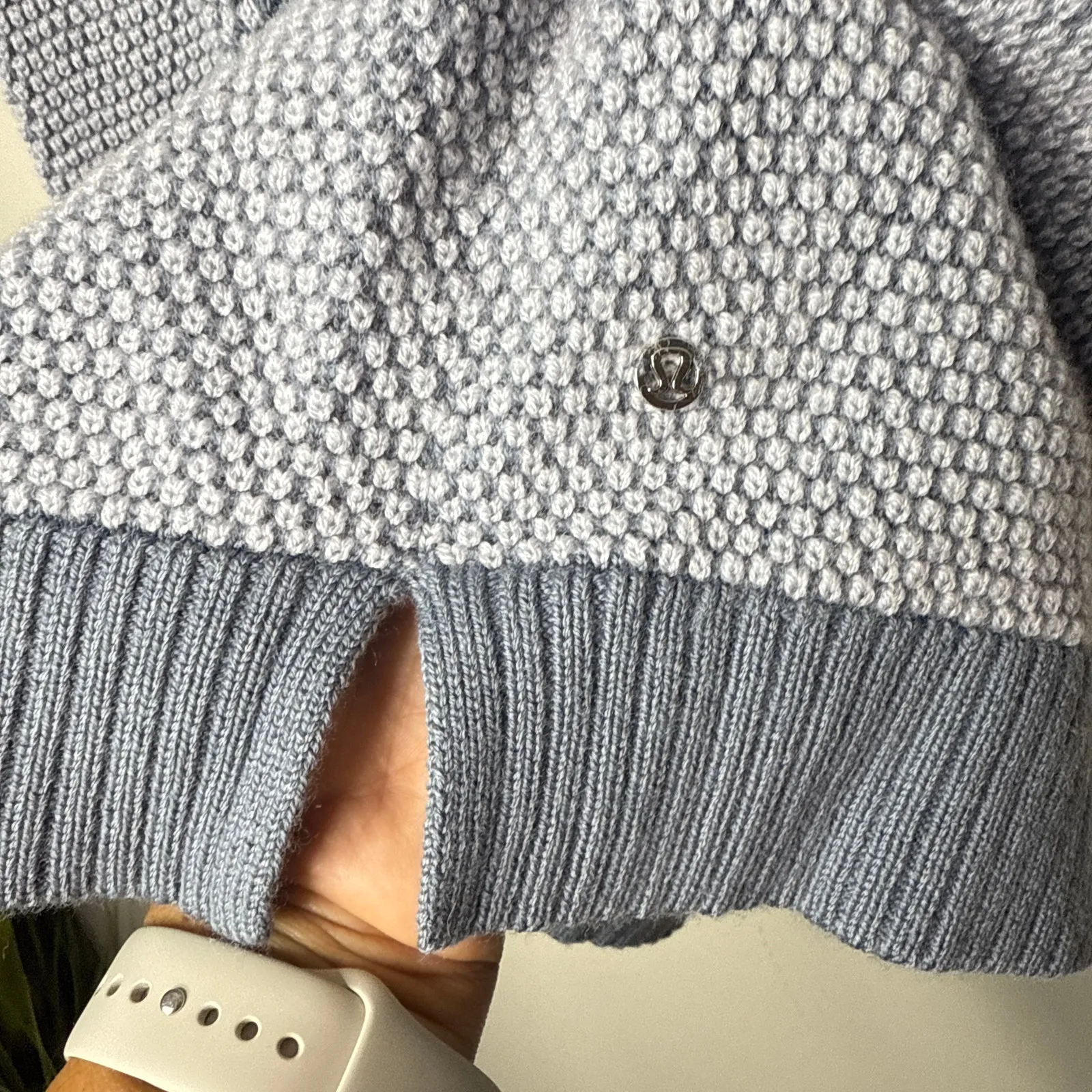 Lululemon Warm & Restore Sweater Magnet Grey Starlight Merino Wool Large *FLAW‎ - Image 5