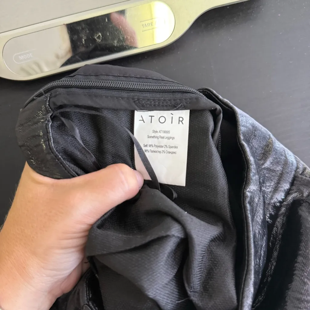 Atoir Something Real Leggings Black Size 6 US Patent Vinyl Look Pants w/ Zippers - Image 6