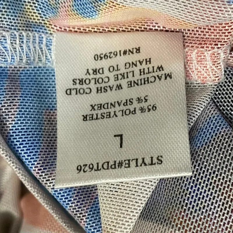 Brooklyn Karma Multicolor Graphic Print Crewneck Short Sleeve Tee T-shirt Top L - Image 4