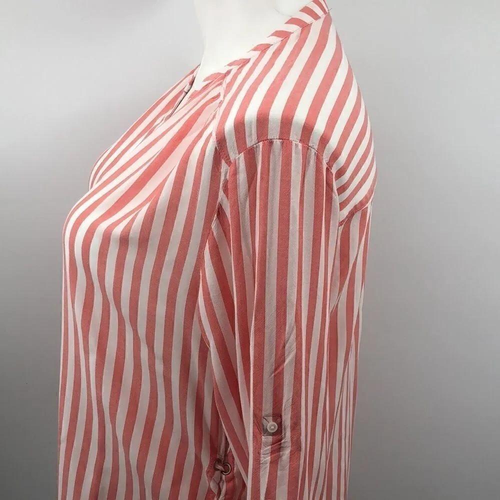 a.n.a. red and white striped long sleeve tunic - Image 5