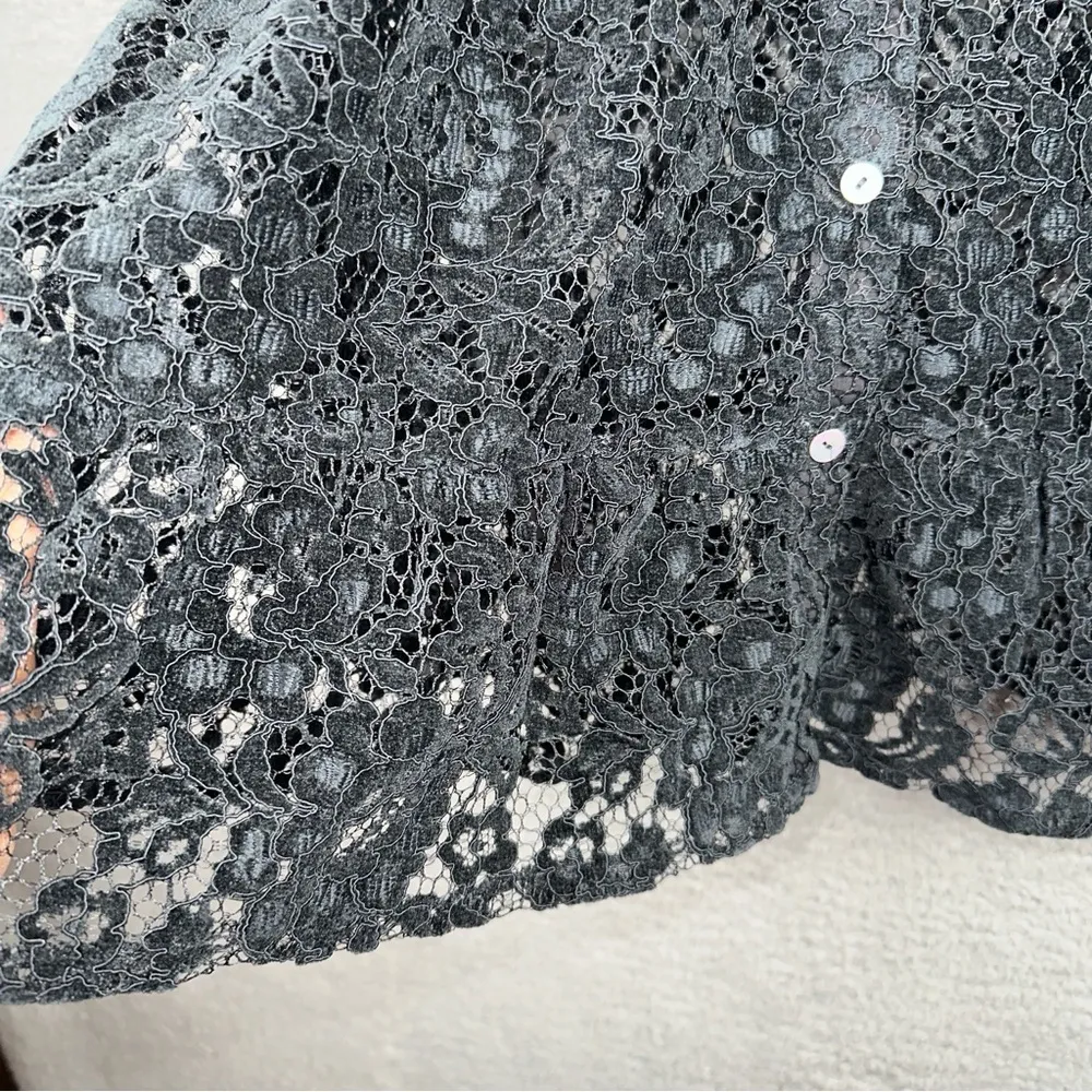 Soft Surroundings Top Large Black Lace Velvet Burnout Womens Whimsigoth Grunge - Image 11